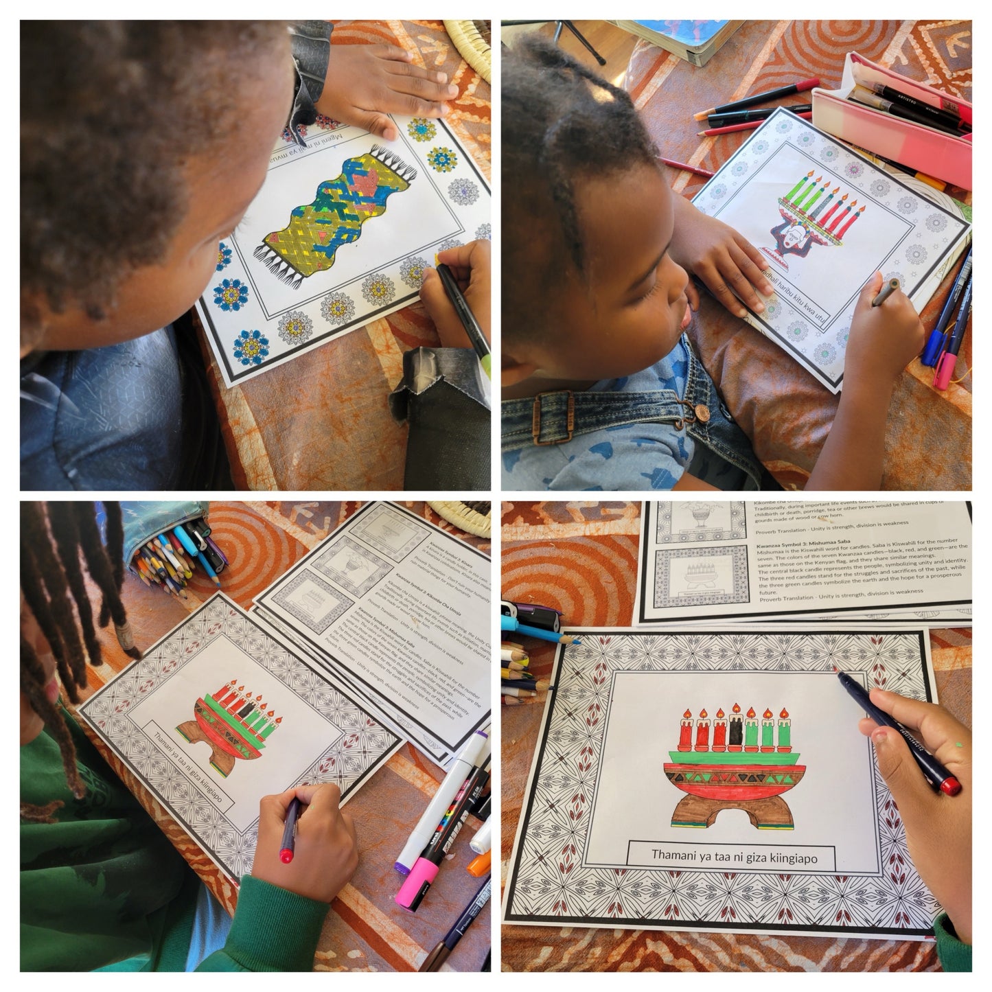 Digital Download: Celebrate Culture - 7 Kwanzaa Coloring Pages with Swahili Proverbs